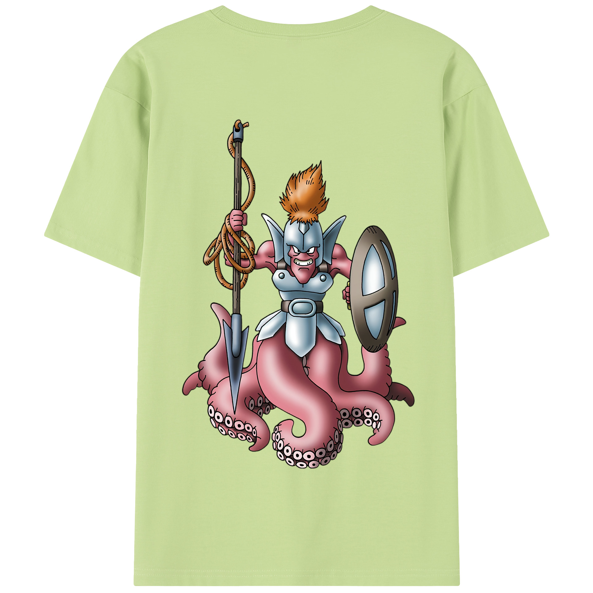 （画像用） ドラゴンクエスト Doragon Kuesuto Dragon Quest 綿100％半袖Tシャツ（背面プリント）